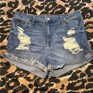 Aeropostale Blue Distressed Jean Shorts